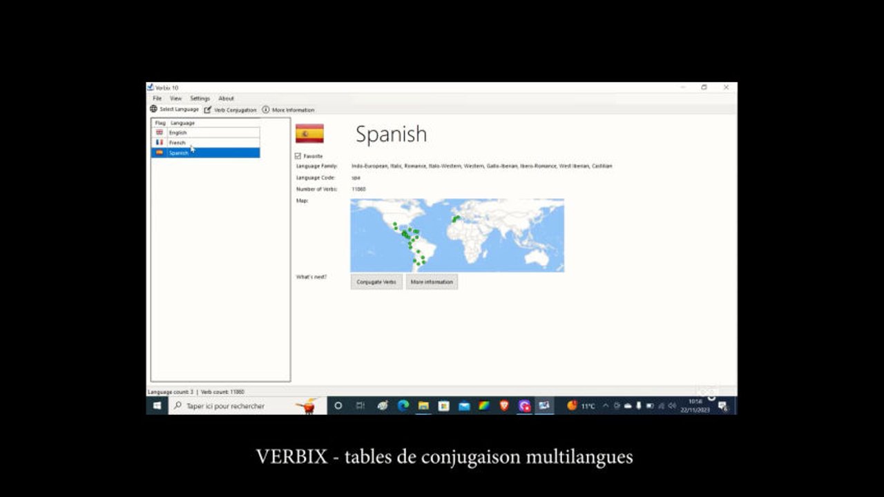 Logiciel Verbix - Tables de conjugaison multilangues - Action Éducative